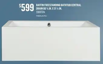 Canac Baffin Freestanding Bathtub Central Drain 66 3/4 in. x 31 1/2 in offer