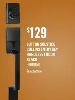 Canac Sutton Solstice Collins Entry Key Handleset Door Black offer