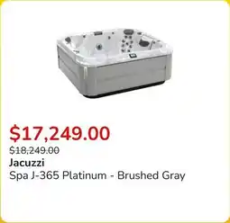 Club Piscine Spa J-365 Platinum - Brushed Gray offer