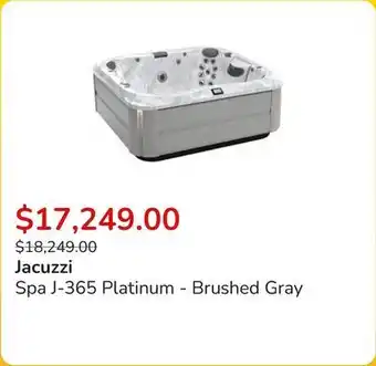 Club Piscine Spa J-365 Platinum - Brushed Gray offer