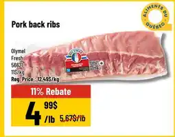 Mayrand Back Pork Ribs Olymel Quebec offer