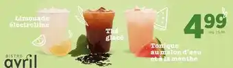 Avril Thé glacé Limonade électrolime offer