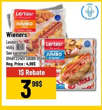 Mayrand Wieners 450g Lesters Quebec offer