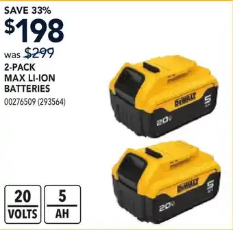 RONA 2-PACK MAX LI-ION BATTERIES offer