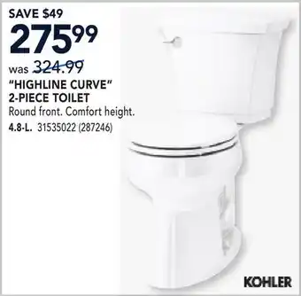 RONA HIGHLINE CURVE 2-PIECE TOILET 4.8-L offer