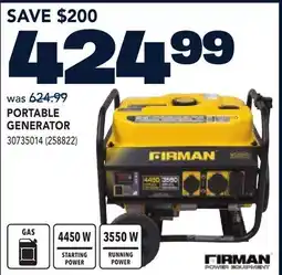 RONA FIRMAN PORTABLE GENERATOR offer