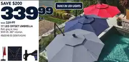RONA 11' LED OFFSET UMBRELLA offer