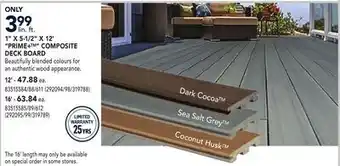 RONA 1 X 5-1/2 X 12' PRIME+TM COMPOSITE DECK BOARD offer