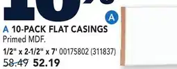 RONA 10-PACK FLAT CASINGS 1/2 x 2-1/2 x 7' offer