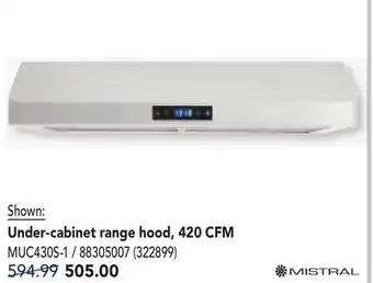 RONA MISTRAL range hoods offer