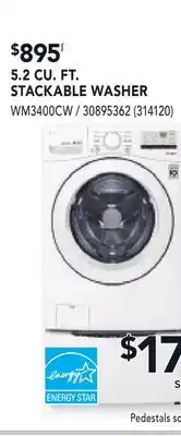 RONA LG 5.2 CU. FT. STACKABLE WASHER offer