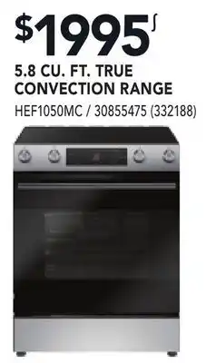 RONA BOSCH 5.8 CU. FT. TRUE CONVECTION RANGE offer