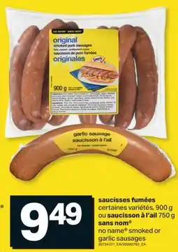 L'Intermarché SAUCISSES FUMÉES, 900 G OU SAUCISSON À L'AIL 750 G | SMOKED OR GARLIC SAUSAGES offer