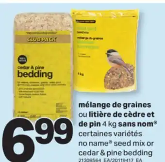 L'Intermarché MÉLANGE DE GRAINES OU LITIÈRE DE CÈDRE ET DE PIN | SEED MIX OR CEDAR & PINE BEDDING, 4 KG offer