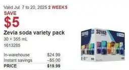 Costco Zevia soda variety pack offer