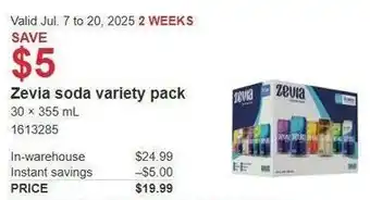 Costco Zevia soda variety pack offer