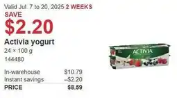 Costco Activia yogurt offer