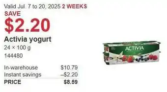 Costco Activia yogurt offer