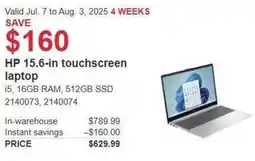 Costco HP 15.6-in touchscreen laptop offer