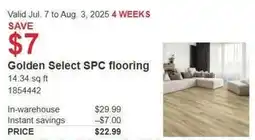 Costco Golden select spc flooring offer