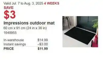 Costco Impressions outdoor mat offer