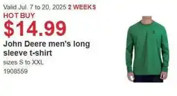 Costco John Deere men's long sleeve t-shirt offer