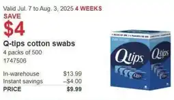 Costco Q-tips cotton swabs offer