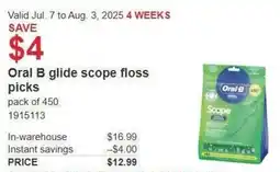Costco Oral B glide scope floss picks offer