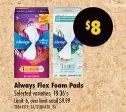 Real Canadian Superstore Always Flex Foam Pads offer