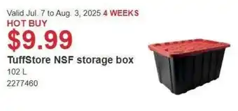 Costco TuffStore NSF storage box offer