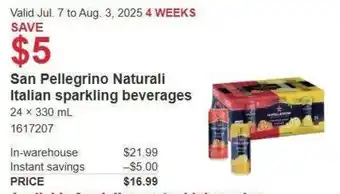 Costco San Pellegrino naturali italian sparkling beverages offer