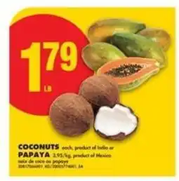 No Frills COCONUTS or PAPAYA offer