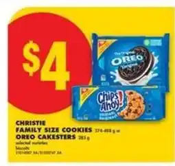 No Frills CHRISTIE Family Size Cookies or Oreo Cakesters offer