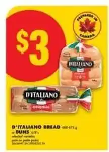 No Frills D'Italiano Bread or Buns offer