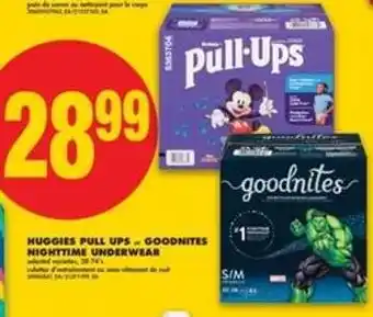 No Frills Huggies Pull Ups - Goodnites Nighttime Underwear offer