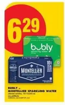 No Frills Bubly, Montellier Sparkling Water offer