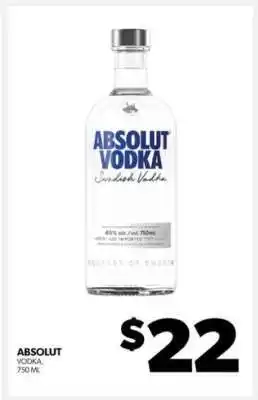 Real Canadian Liquorstore Absolut Vodka offer