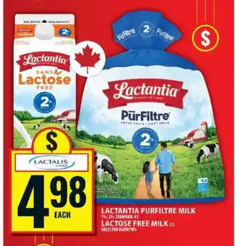 Food Basics Lactantia PurFiltre Milk & Lactose Free Milk offer