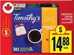 Food Basics TIMOTHY’S COFFEE CAPSULES offer
