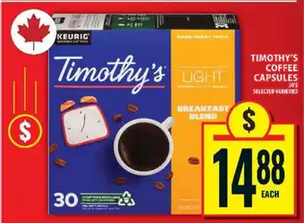 Food Basics TIMOTHY’S COFFEE CAPSULES offer