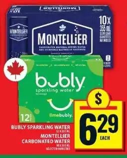Food Basics Bubly Sparkling Water & Montellier Carbonated Water offer