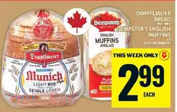 Food Basics Dimpflmeier Bread & Dempster's English Muffins offer