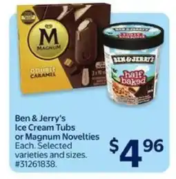 Walmart Ben & Jerry's Ice Cream Tubs or Magnum Novelties offer