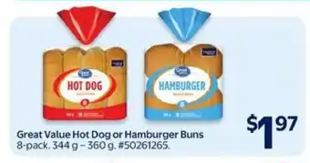 Walmart Great Value Hot Dog or Hamburger Buns offer