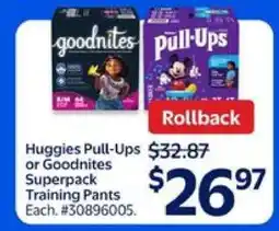 Walmart Huggies Pull-Ups or Goodnites Superpack Training Pants offer