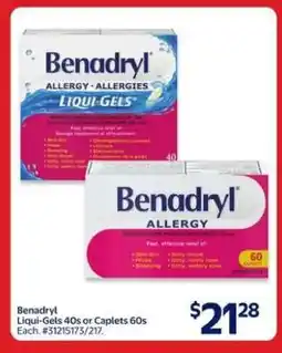 Walmart Benadryl Liqui-Gels or Caplets offer