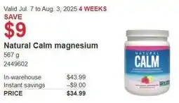 Costco Natural Calm magnesium offer