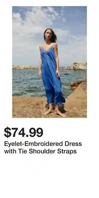 H&M Eyelet-Embroidered Dress with Tie Shoulder Straps offer