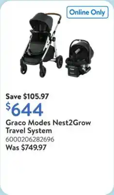 Walmart Graco Modes Nest2Grow Travel System offer
