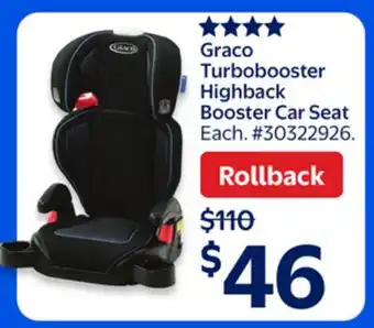 Walmart Graco Turbobooster Highback Booster Car Seat offer